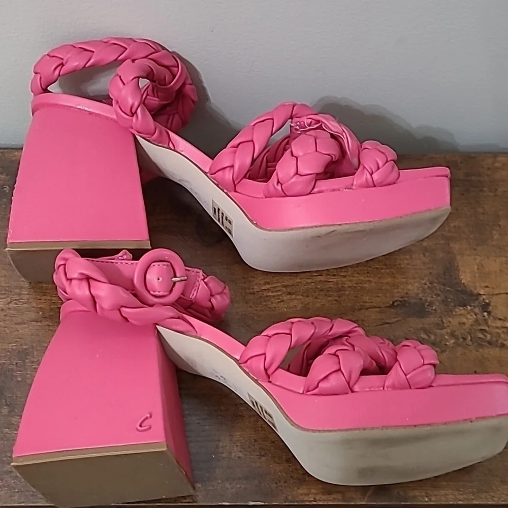 Circus NY by Sam Edelman MABLE Chunky Bright Pink Platform Sandals size 10